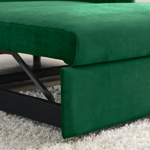 Ucloveria Sleeper Sofa, Pull Out Couch with 2 Detachable Arm Pockets, Loveseat Sleeper Adjustable, 55" Convertible Pull Out Sofa Bed for Living Room Bedroom, Velvet Green