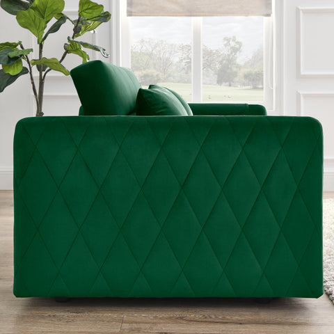 Ucloveria Sleeper Sofa, Pull Out Couch with 2 Detachable Arm Pockets, Loveseat Sleeper Adjustable, 55" Convertible Pull Out Sofa Bed for Living Room Bedroom, Velvet Green