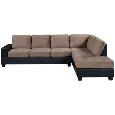 Orisfur. Modern Sectional Sofa with Reversible Chaise, L Shaped  Couch Set with Storage Ottoman and Two Cup Holders for Living Room