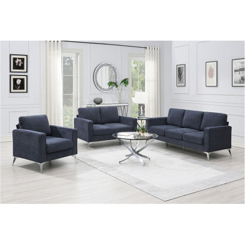 Modern 3-Piece Sofa Sets with Sturdy Metal Legs,Linen Upholstered Couches Sets Including 3-Seat Sofa, Loveseat and Single Chair for Living Room Furniture Set (1+2+3 Seat)