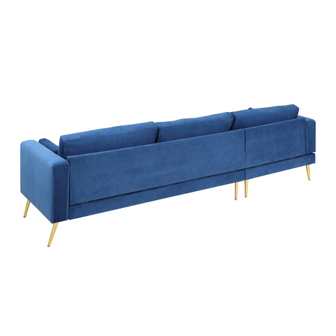 Orisfur. Sectional Sofa with Two Pillows, L-Shape Upholstered Couch with Modern Elegant Velvet for Living Room Apartment