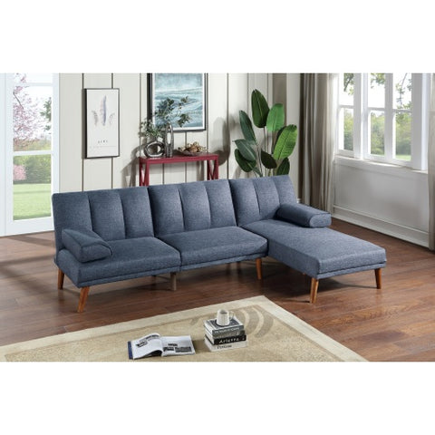 Polyfiber Sectional Sofa Set Living Room Furniture Solid wood Legs Plush Couch Adjustable Sofa Chaise Blue Grey