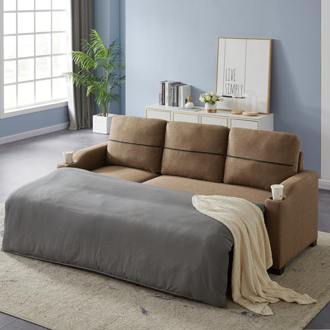 Brown broaching storage sofa