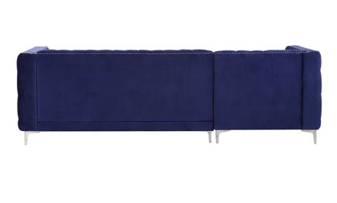 Sectional Sofa, Navy Blue Velvet