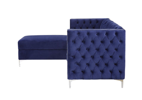 Sectional Sofa, Navy Blue Velvet