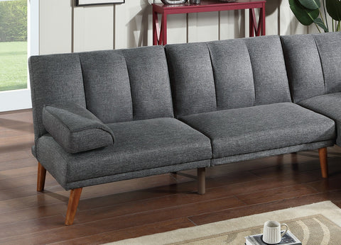 Polyfiber Sectional Sofa Set Living Room Furniture Solid wood Legs Plush Couch Adjustable Sofa Chaise Blue Grey