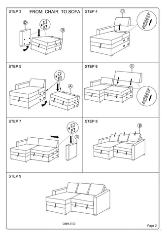 Convertible Sectional Sofa Ash Black Pull out Bed Couch Storage Chaise Reversible Sectionals Living Room Furniture Lounge