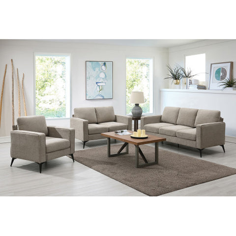 Modern 3-Piece Sofa Sets with Sturdy Metal Legs,Linen Upholstered Couches Sets Including 3-Seat Sofa, Loveseat and Single Chair for Living Room Furniture Set (1+2+3 Seat)