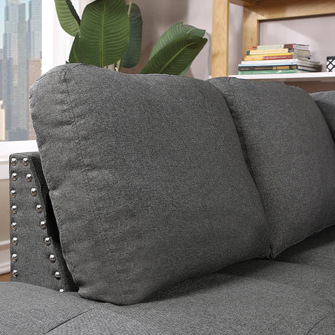 Orisfur. Reversible Sectional Sofa Space Saving with Storage Ottoman Rivet Ornament L-shape Couch for Small or Large Space Dorm Apartment