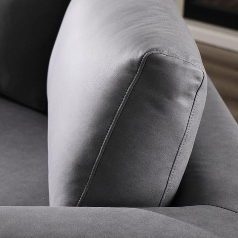 [Video]141.5" Huge a Shaped Corner Sofa with Metal Legs,Large Corner Wedge with Deep Seat,99% Finished, Modern English Arm,Right-handed,Leathaire Fabric,Grey