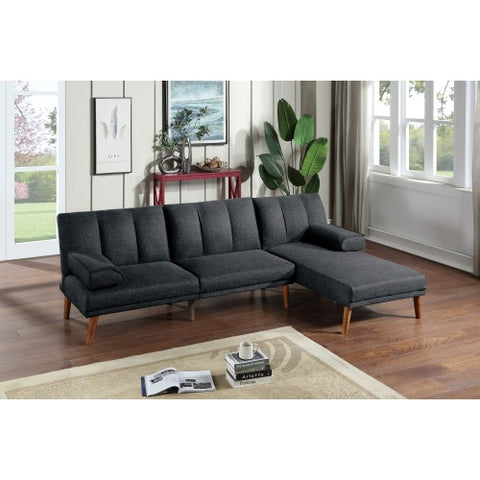 Polyfiber Sectional Sofa Set Living Room Furniture Solid wood Legs Plush Couch Adjustable Sofa Chaise Blue Grey