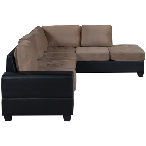 Orisfur. Modern Sectional Sofa with Reversible Chaise, L Shaped  Couch Set with Storage Ottoman and Two Cup Holders for Living Room