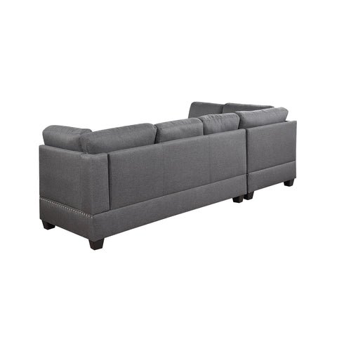 Orisfur. Reversible Sectional Sofa Space Saving with Storage Ottoman Rivet Ornament L-shape Couch for Small or Large Space Dorm Apartment