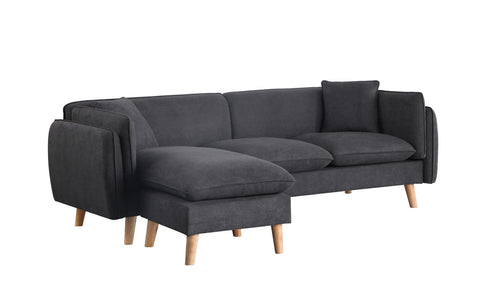 Brayden Dark Gray Fabric Sectional Sofa Chaise