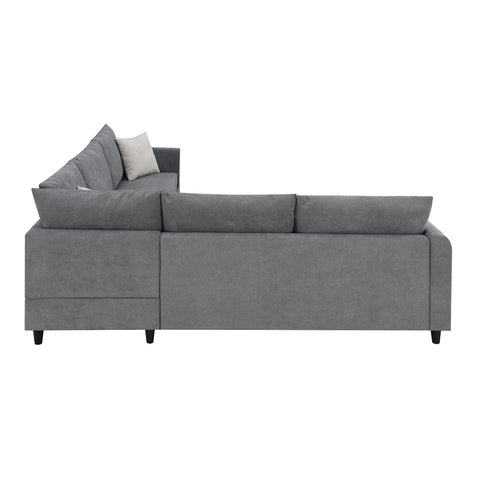 [VIDEO provided] [New] 88*88" Modern Upholstered Living Room Sectional Sofa, L Shape Furniture Couch with 3 Pillows