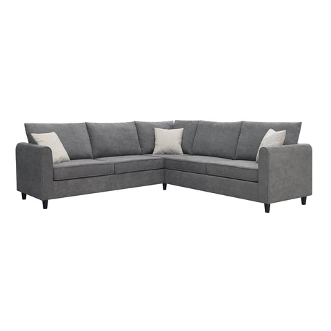 [VIDEO provided] [New] 88*88" Modern Upholstered Living Room Sectional Sofa, L Shape Furniture Couch with 3 Pillows