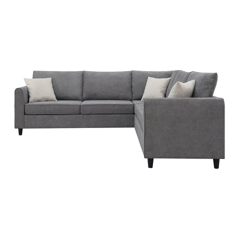 [VIDEO provided] [New] 88*88" Modern Upholstered Living Room Sectional Sofa, L Shape Furniture Couch with 3 Pillows