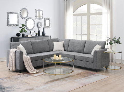 [VIDEO provided] [New] 88*88" Modern Upholstered Living Room Sectional Sofa, L Shape Furniture Couch with 3 Pillows