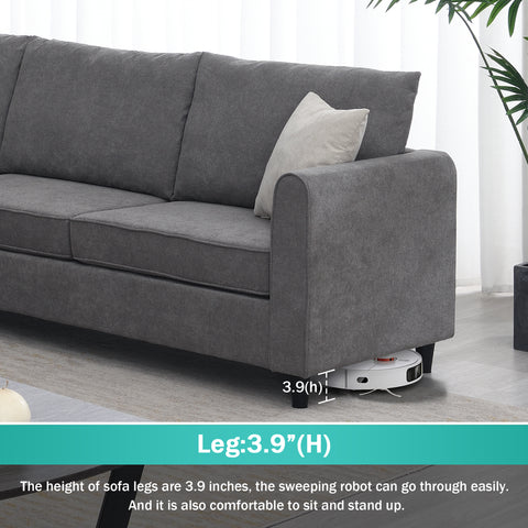 [VIDEO provided] [New] 88*88" Modern Upholstered Living Room Sectional Sofa, L Shape Furniture Couch with 3 Pillows