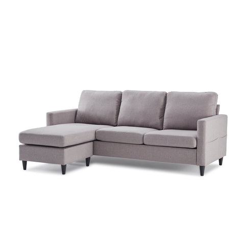 Orisfur. Reversible Sectional Sofa with Handy Side Pocket，Living Room L-Shape 3-Seater Couch with Modern Linen Fabric for Small Space