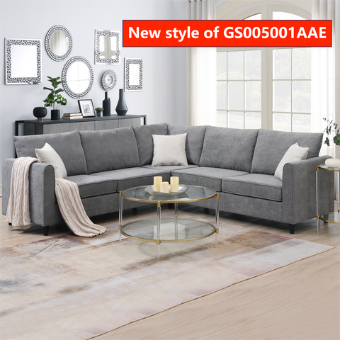 [VIDEO provided] [New] 88*88" Modern Upholstered Living Room Sectional Sofa, L Shape Furniture Couch with 3 Pillows